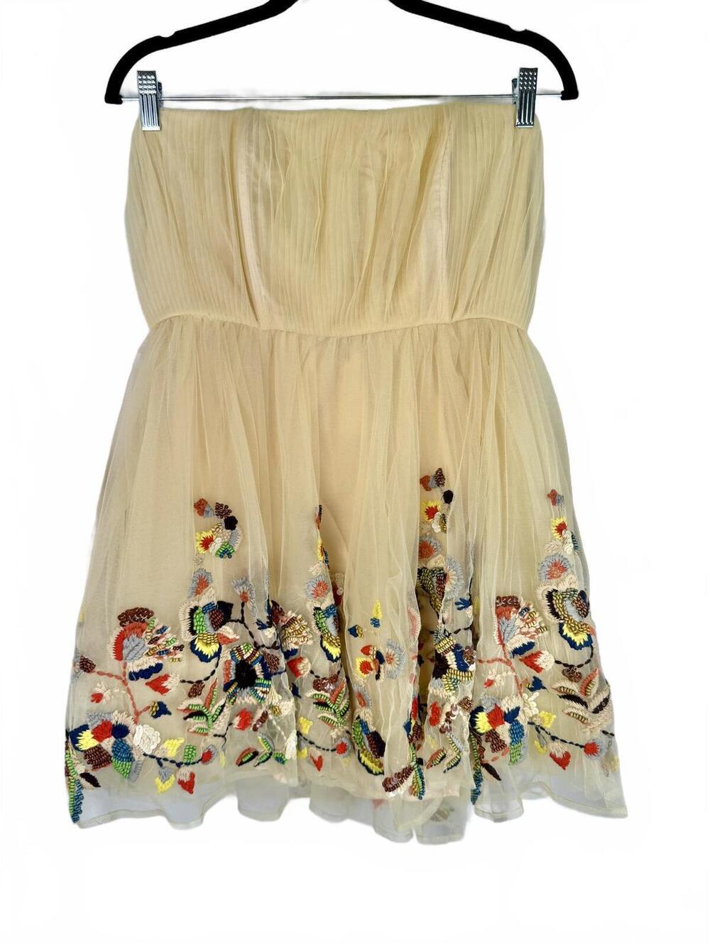 Nikita Mhaisalkar Strapless Embroidered Tulle Dress Size 14 NEW WITH TAGS